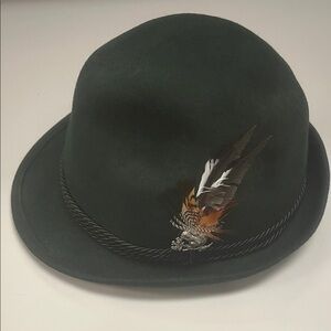 Original Faustmann Dark Green Alpine Oktoberfest Hat w/Feather & pin